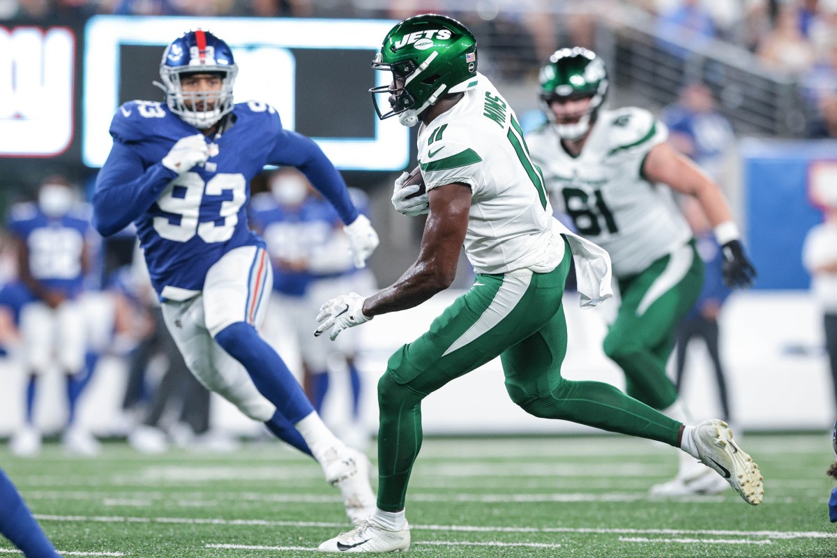 Jets WR Denzel Mims in preseason game